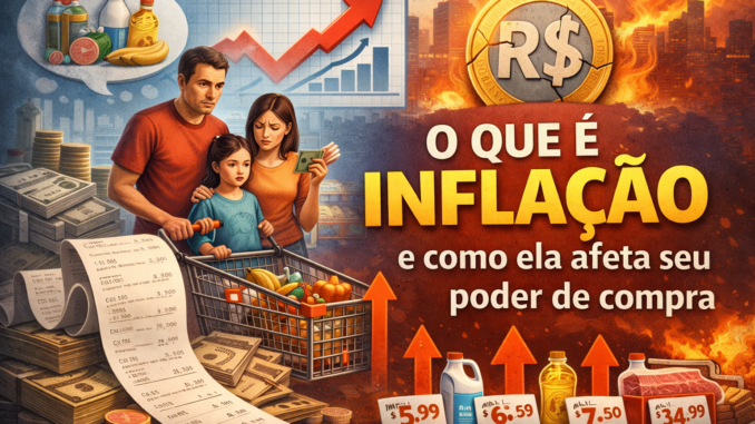 Entenda o que é inflação, como ela é medida e por que o aumento de preços reduz o poder de compra das famílias.
