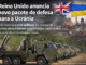 Veículos militares com sistemas de mísseis ilustram novo pacote de defesa anunciado pelo Reino Unido para apoiar a Ucrânia contra ataques russos